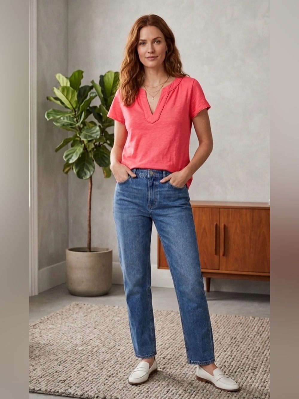 Boden salmon pink top size 10